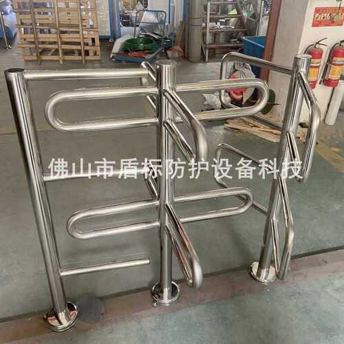 超市入口人行十字栅栏转闸 公园不锈钢单向门半高旋转挡闸 十字闸
