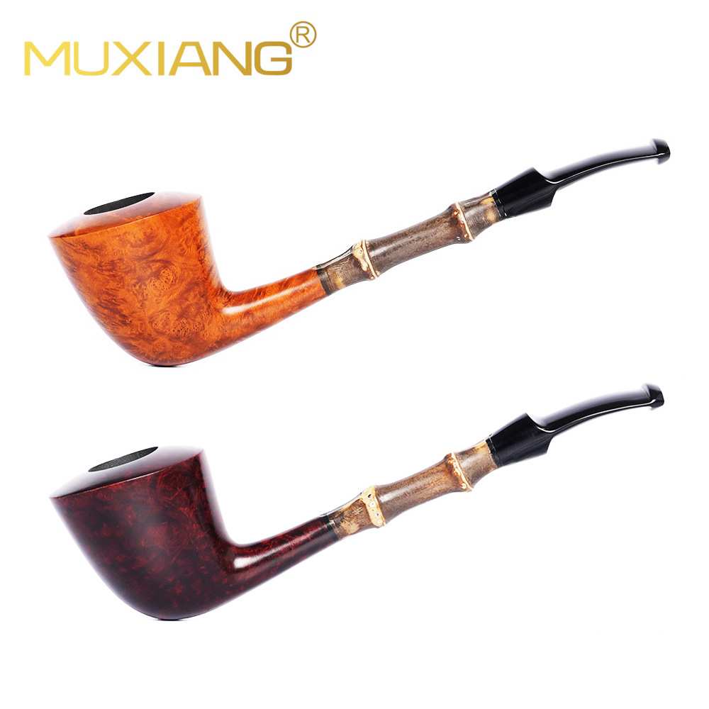 木香石楠木烟斗竹节号角撞球斗男士专用老式实木质烟斗大全石楠斗