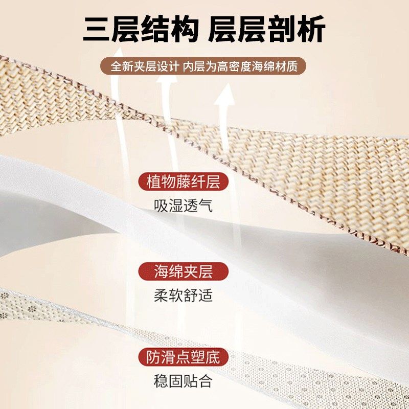 加厚冰藤席凉席夏天2025新款榻榻米家用卧室地毯夏季睡觉打地舖垫,床上用品,凉席/草席/麻席,淘宝优惠券,粉丝福利购,淘宝优惠卷