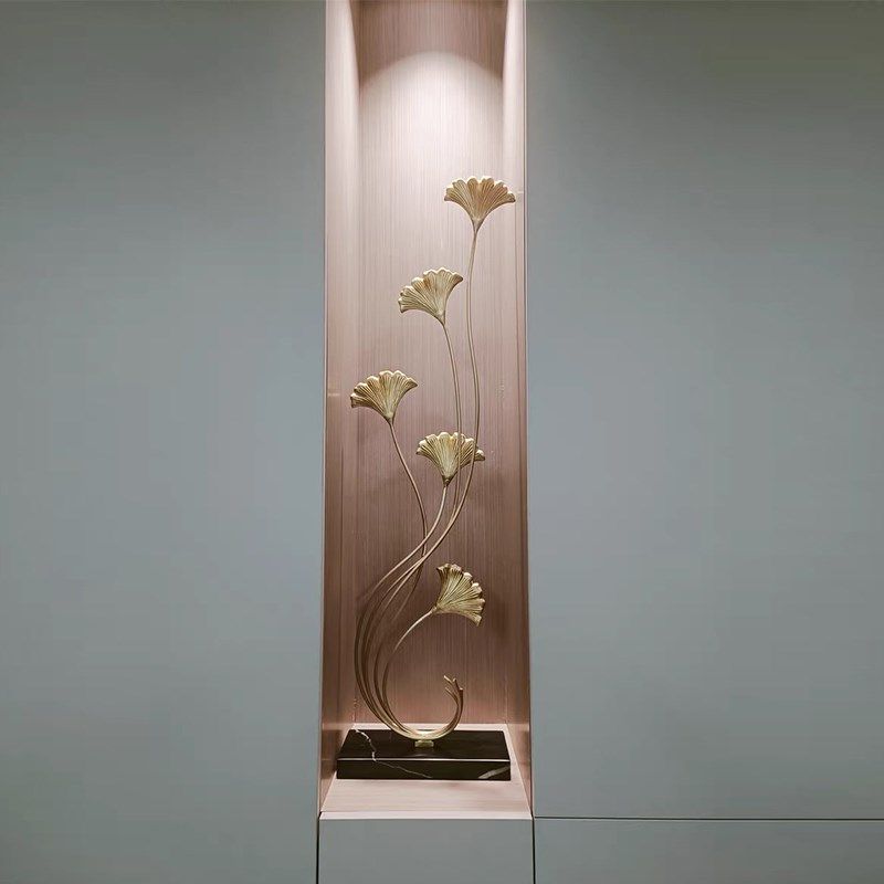 轻奢玄关摆件入户黄铜银杏叶装饰品客厅餐厅节节高升乔迁新居礼物,家居饰品,装饰摆件,淘宝优惠券,粉丝福利购,淘宝优惠卷