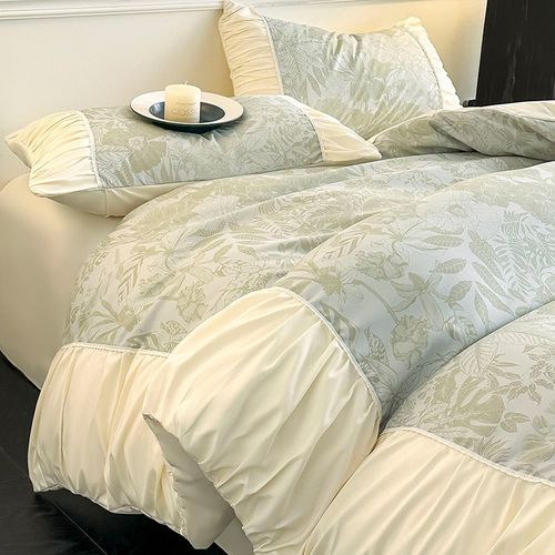 法式浪漫少女心床上四件套轻奢高级感水洗棉磨毛被套床单四季通用