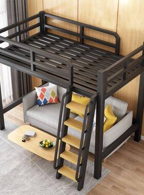 铁宿高架床上层成人儿艺ZMP童卧室小户单型上床下桌学生舍公寓高