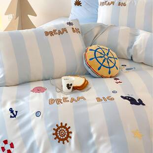 儿童卡海通洋布绣床单被套数码印花贴青棉少年长绒YVY全棉纯棉四