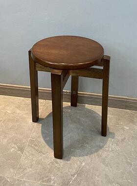 约实木凳子家用高板桌凳客厅简餐凳原风方DPZ木凳圆凳商用餐凳小