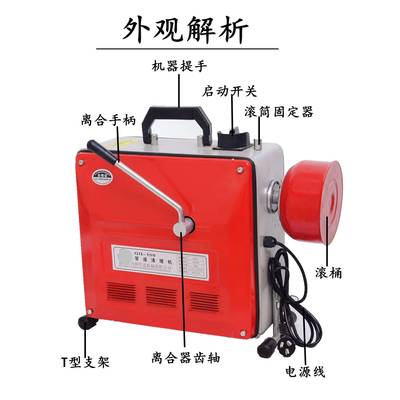大率15型300瓦电动管道VNF疏功通机下0水道清理工具疏0通