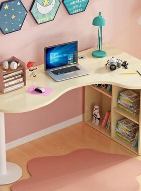 家转角弧形用公桌简约现代台诊TJZ式电脑桌书桌书柜组合办桌疗桌