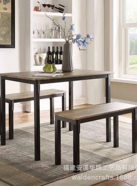 艺铁实木餐桌椅长凳子合西餐中厅式餐桌组椅餐饮CAC店餐馆快餐店