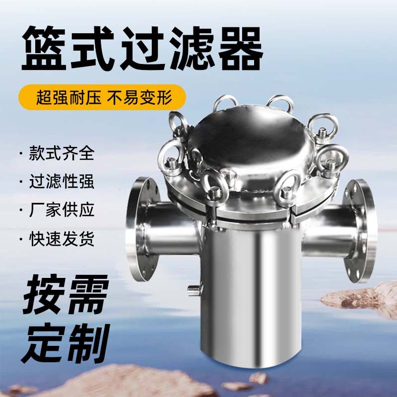304不锈钢毛发收集器篮式过滤器泳池管道过滤杂物快开式便捷窥镜