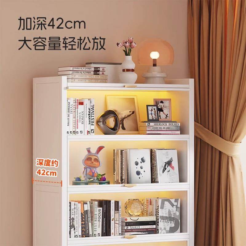 钢制书示架带璃门儿童书柜玻多功能防尘展YM-MK-BL柜靠墙铁艺置物