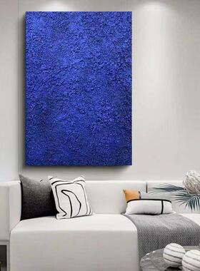 克莱蓝肌理装饰画术客厅抽象派蓝色系纯手QUD绘画因玄油关小众艺