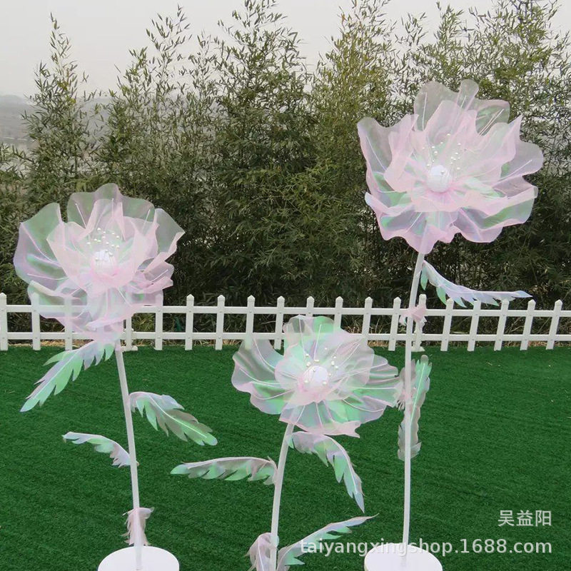 新款幻彩花三件套婚庆道具  场景布置舞台背景装饰迎宾区路引摆件
