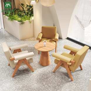 图书馆沙发甜品书吧咖啡厅休闲会客接待桌椅售楼处洽谈沙发组合