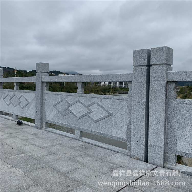 上新石栏杆 河道简易大理石石栏杆景观公园石护栏 厂家支持安装