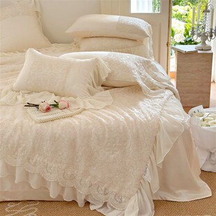 天鹅圆舞曲法式天丝夏凉被空调被四件套夏季丝滑蕾丝花边薄被子