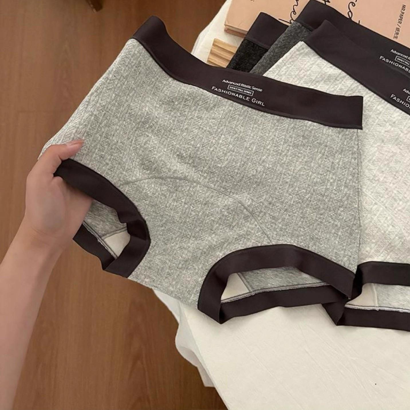 【下单立减】格雷小平角内裤女士纯棉桑蚕丝加长裆平角裤_YB