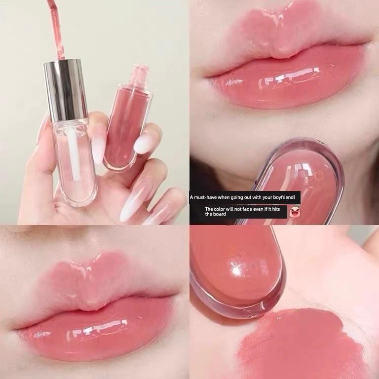 双头唇釉奶茶色口红透明裸色镜面嘟嘟唇持久不沾杯水光唇蜜不掉色