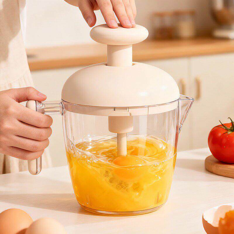 按压式打蛋杯家用小型手动搅蛋器奶油搅拌器多功能搅蛋杯搅拌神器