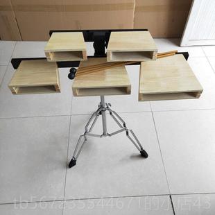 高档带架器5音方梆子五音木鱼乐奥尔夫乐邦子音儿童专业打击乐队