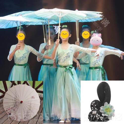 高档儿童典图舞演出服雨摆涧春行表演服女飘逸中国风艺考古大裙舞