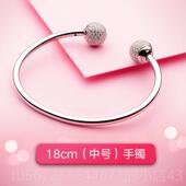 豪华和简单 高档925纯女性开放手朋炼 可访问 格小众设计流银