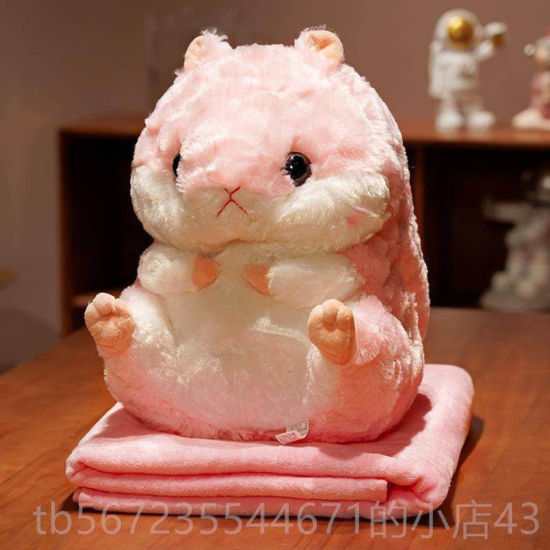 高档仓鼠玩偶暖一手抱枕被两用暖宝电宝充加子热水袋午睡毯子二合