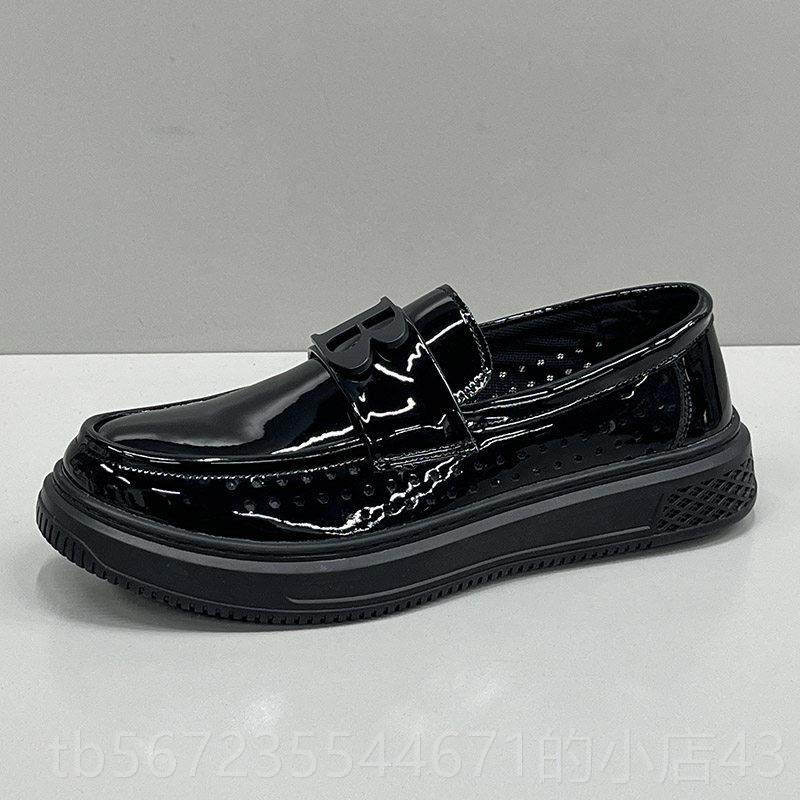 高档春夏真新款漆镂空透气豆豆鞋皮皮脚蹬亮男面商务休闲厚底男士,流行男鞋,乐福鞋（豆豆鞋）,淘宝优惠券,粉丝福利购,淘宝优惠卷