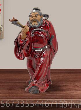 高档福美陶《引归堂》石湾公仔 钟钟小馗客厅玄关精致陶瓷中式展