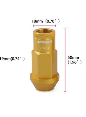 汽车*改装5Work防盗合款螺帽7075铝金50mmM12*1./M81009121.25轮