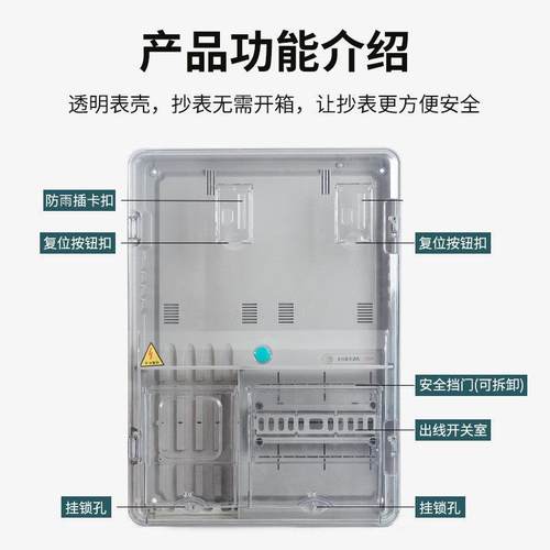 网费控表箱属非金集中南表箱三相二三相2表A表2表位配电箱明透塑