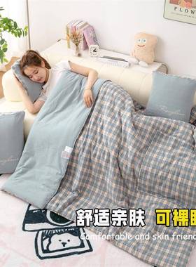 A办类两抱枕被水洗棉车F7795J8H靠垫二合一用公室沙发午休载折叠