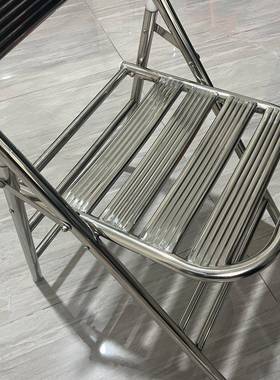 网红餐店不锈钢折椅凳背子加厚户外靠椅叠金属饮单人83303家用餐