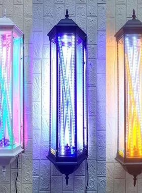 。发店转灯亮挂NIL墙理美发店专用门口旋转超发廊灯箱挂壁灯网红