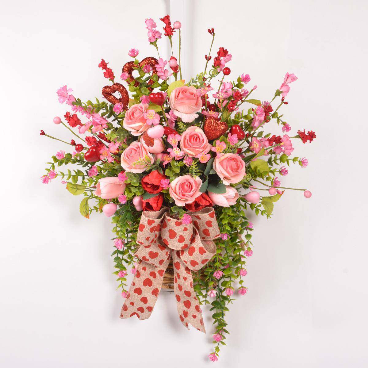 情节婚礼装饰人仿真玫瑰环壁挂藤篮家居门墙节庆藤筐壁挂花挂件绿,鲜花速递/花卉仿真/绿植园艺,仿真绿植,淘宝优惠券,粉丝福利购,淘宝优惠卷