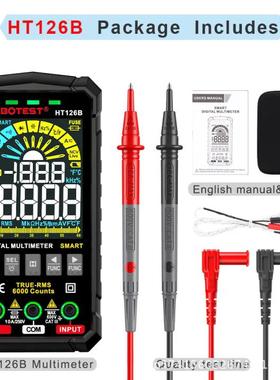HABOTEST428显HT12B超薄彩6数字万用表高精屏度多功能全自动数表