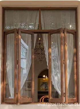 榆木窗户实民宿商铺推拉窗店折叠窗框蛋木糕老店左右平开窗95219