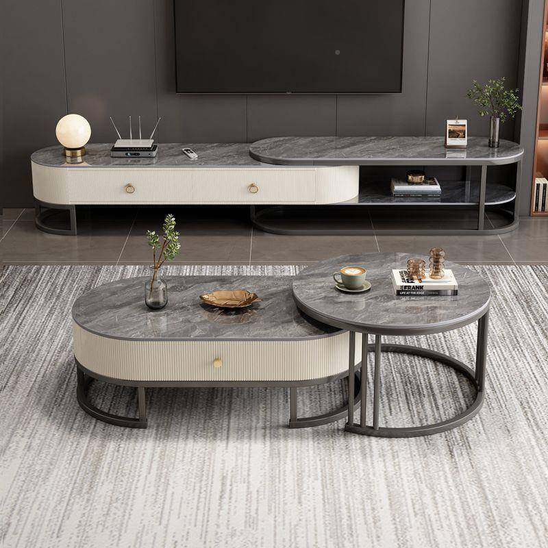 dpp茶几YAY电视款柜家用厅蕞新装软包轻奢组套合餐桌两用组合茶客