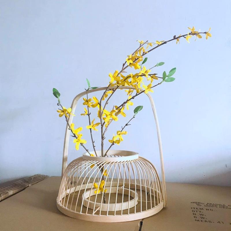 田园餐编厅饭店民YE471宿卧室日式织灯笼榻榻米灯竹丝饰茶几装台