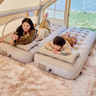 新野款户外20316露营营垫打地铺家用双拼绒睡床自动便携植加厚气