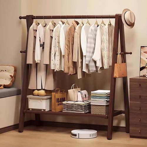 德实木帽挂衣架卧室落4020A-08美地式挂衣服家用放脱下的衣服黑拉