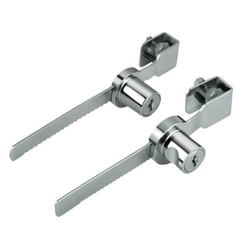 三釜柜锁 免打孔328玻璃展示柜锁移门趟门锁锌合金玻璃锁文件柜锁