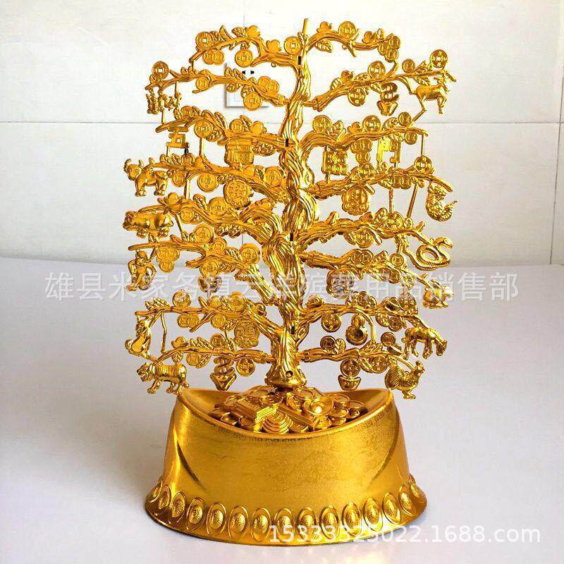 祭祀摇钱树 塑料镀金摇钱树 大小可选 云洋殡葬用品 注塑金钱树