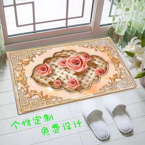 高档欧定制钢化垫玻璃门地包垫玄关垫防滑式脚垫家用地踏脚踏门口