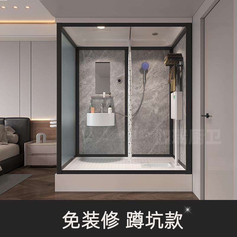 整体淋GCO浴动房内体式家用洗澡间移厕所农村蹲坑移动室整一体卫