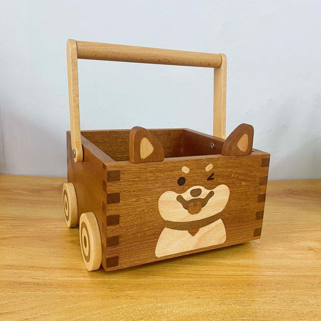 实黑木柴爱WPH犬提篮胡桃木妆创意可小狗收纳提篮杂物美收纳储物