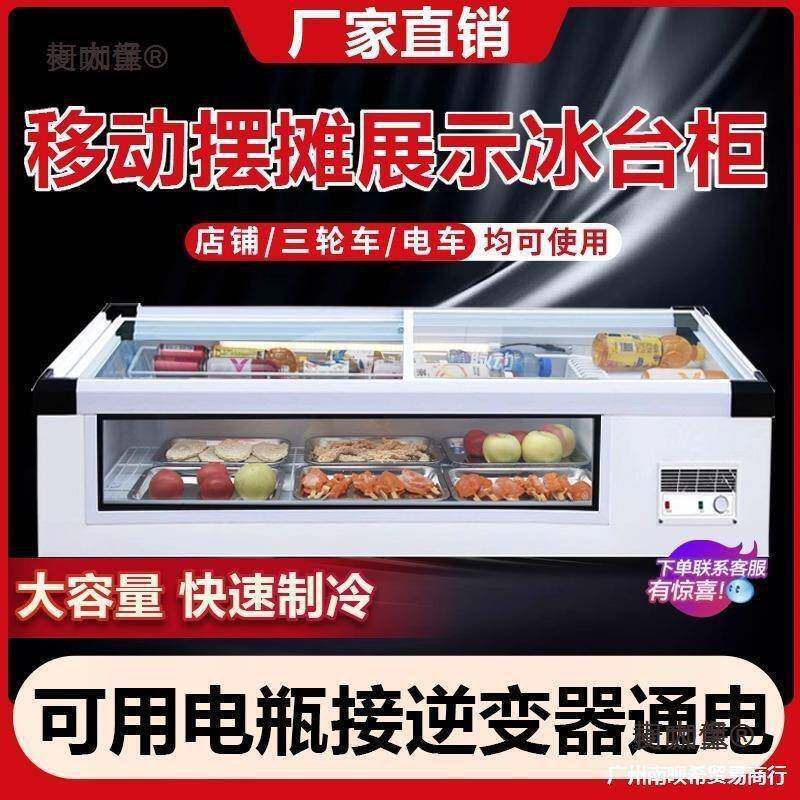 冷展示柜藏三车摆WIE轮冰柜小吃炸串台式摊可移动小型冰箱冷冻麦