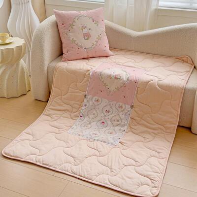 Z2J新枕款小清新卡通全FSZ棉抱被多能功沙发靠办垫纯棉公午休被子