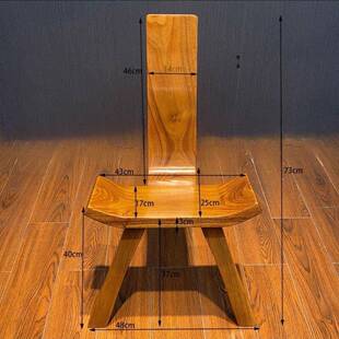 三脚椅西非刚果花木全纯木整板无接无贴FHX客皮拼厅梨靠背矮凳茶