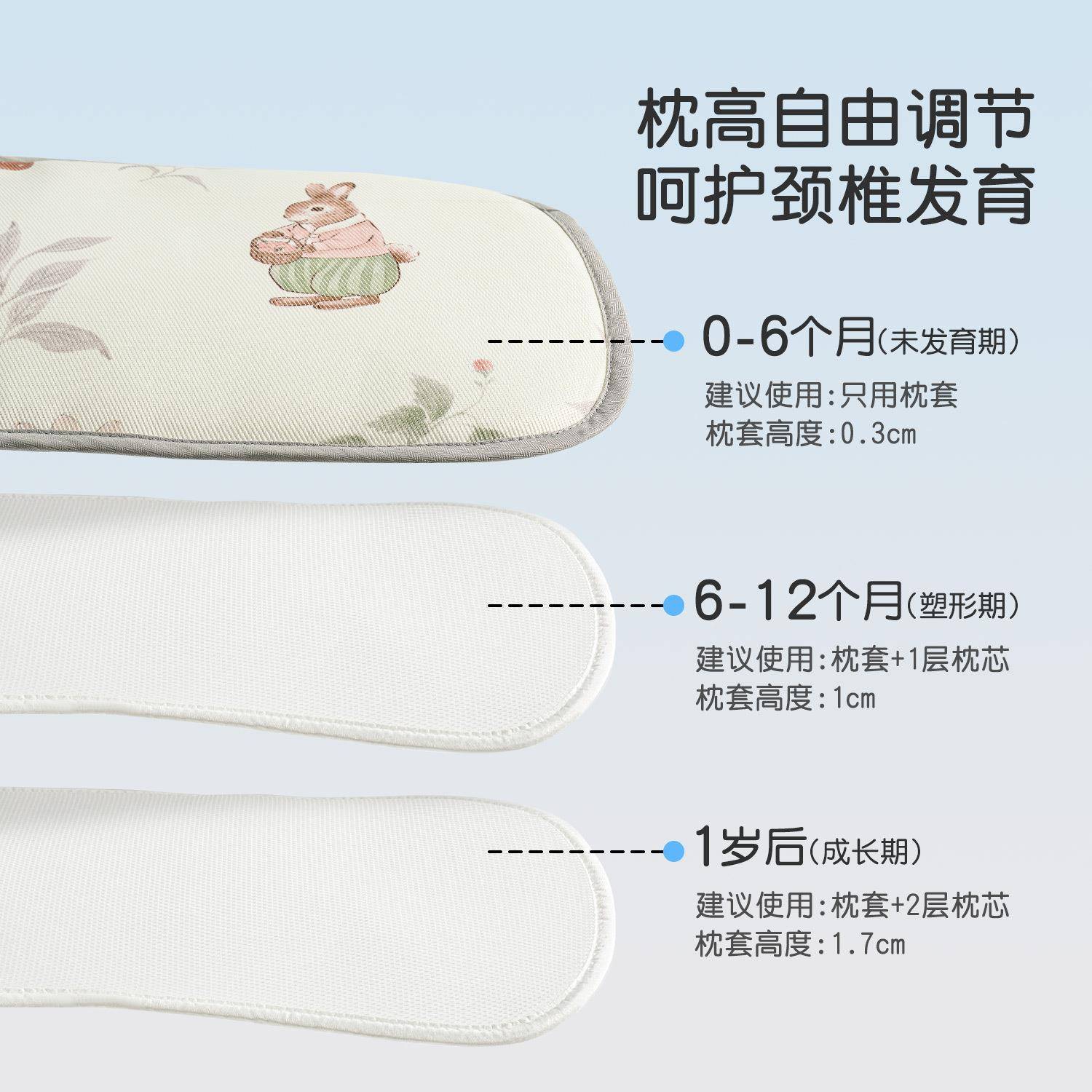 片尼多熊儿童枕头夏季婴儿PYO睡觉凉透气凉感冰丝枕安抚哄宝宝睡