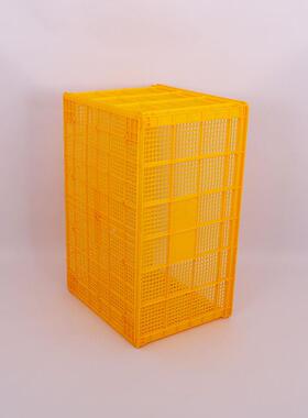 塑胶大号纺黄色塑料周转筐大号织一框PTE米实周转筐结全料制做