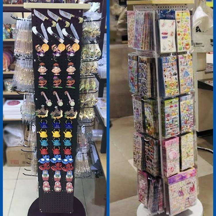 木板顶四洞面洞板展落地箱SNL旋转冰贴钥匙扣玩具贴纸饰品超市示
